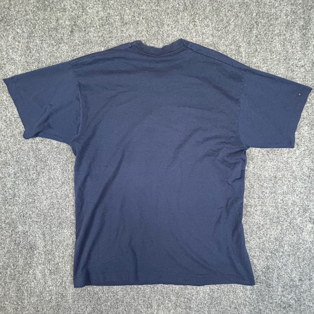 Vintage Fruit of the Loom Best T-Shirt Navy Blue God Has It All In Control L - Picture 5 of 5